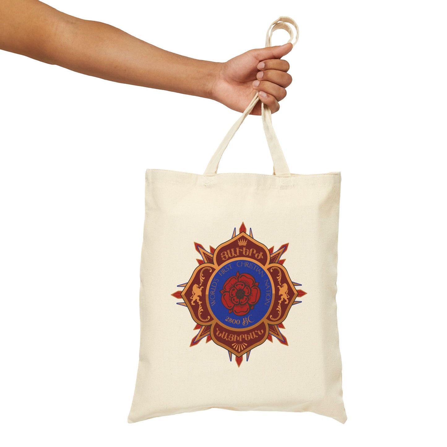 Nayirian Crest Design Cotton Canvas Tote Bag