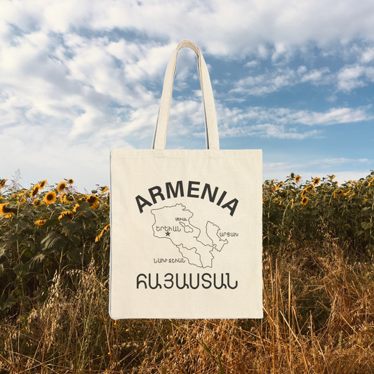 Vintage Armenia Design Cotton Canvas Tote Bag