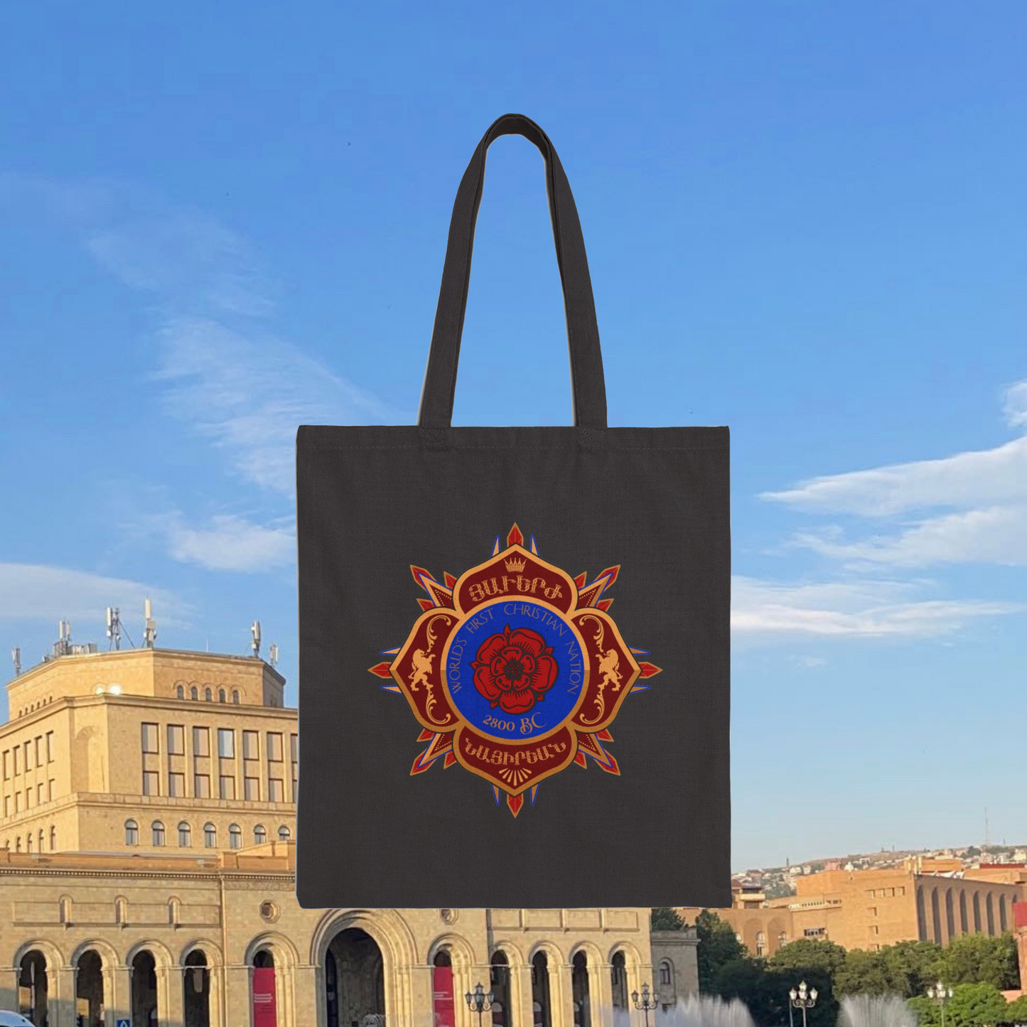 Nayirian Crest Design Cotton Canvas Tote Bag